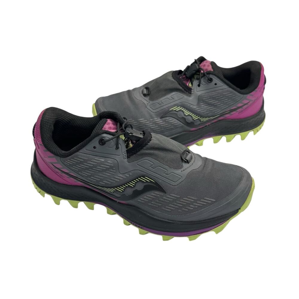 Saucony Women's Peregrine 11 ST Purple Gray Trail Running Hiking Athletic Shoes